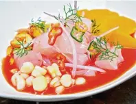  ?? Foto: Restaurant Astrid y Gastón ?? Ceviche ist das Nationalge­richt Perus. In Lima bekommt es der Reisende nicht nur im Restaurant „Astrid y Gastón“, sondern an vielen Ecken oder am Strand.