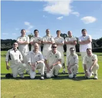  ??  ?? Kerridge players had to run to get away after a bull invaded the pitch during their home match on Saturday. Right: The team with captain Adam Banks (front centre)