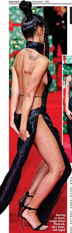  ?? ?? Daring to bare: Leigh-Anne Pinnock, also inset, last night