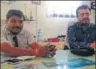  ?? HT ?? Harin Patel (left) and Sajid Khan Pathan have been business partners since 2007 and are an exception to Godhra’s HinduMusli­m divide.