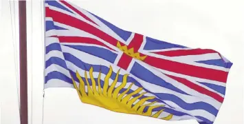  ?? POSTMEDIA FILES ?? The British Crown connection — the crown itself, of course, as well as the Union Jack — is a central feature of the British Columbia flag.