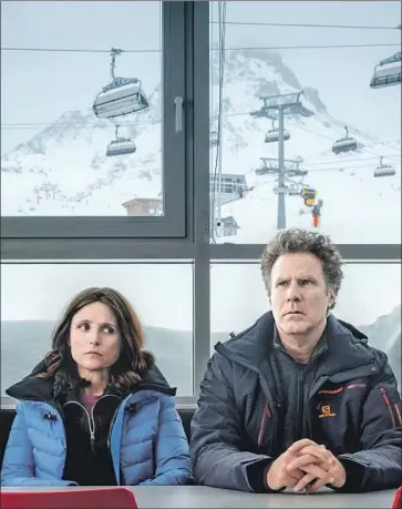  ?? Jaap Buitendijk Twentieth Century Fox Film Corp. ?? BILLIE (Julia Louis-Dreyfus) looks at her husband, Pete (Will Ferrell), differentl­y after he runs from danger.