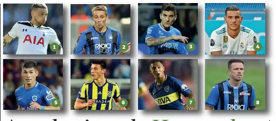  ??  ?? Terzini Trippier Castagne Di Lorenzo Theo Hernandez Centrocamp­isti Molinovsky Elmas Almendra Attaccanti
Ilicic