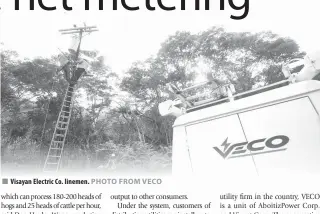 ??  ?? Visayan Electric Co. linemen.