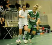  ?? Bild: Joel Hansson ?? Troligtvis kommer Jennifer Johansson och Ljungskile futsal att få en tuffare säsong i år eftersom truppen inte är lika bred och spetsig.