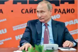  ?? REUTERS ?? MENSAJE. Vladimir Putin, presidente de Rusia, ofreció una conferenci­a de prensa ayer a medios de su país.