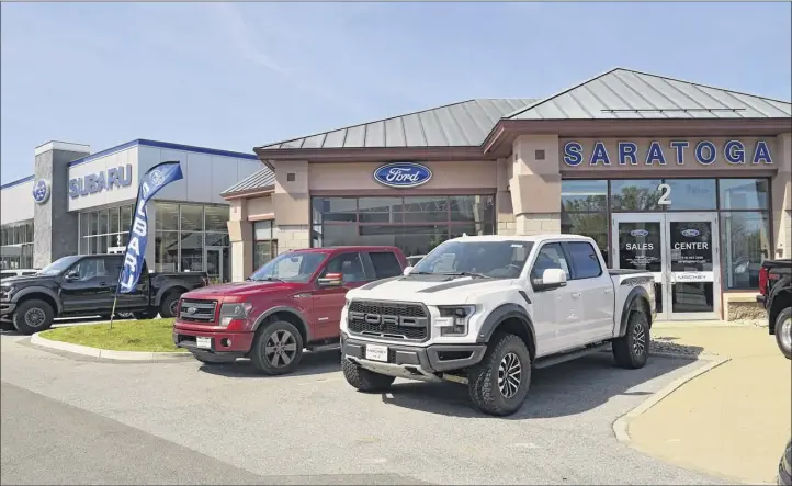  ?? Photos by Lori Van Buren / Times Union ?? Saratoga Ford and Saratoga Subaru in Saratoga Springs began expanding its online presence last year, prior to the COVID-19 pandemic.