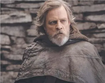  ??  ?? STRONG FORCE: Luke Skywalker, played by Mark Hamill, as seen in The Last Jedi.