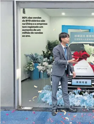  ?? ?? 80% das vendas do BYD elétrico são na China e a empresa tem registado um aumento de um milhão de vendas ao ano.