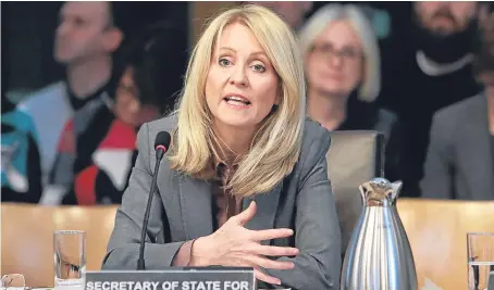  ?? Picture: PA. ?? UK work and pensions secretary Esther McVey speaking at the Holyrood committee meeting.