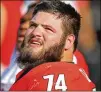  ?? CURTIS COMPTON/AJC 2018 ?? Ben Cleveland has impressive size and showed rare speed for an offensive lineman at his pro day.