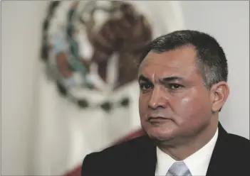  ?? AP PHOTO/MARCO UGARTE ?? Mexico’s Secretary of Public Safety Genaro Garcia Luna attends a press conference on the sidelines of an American Police Community meeting in Mexico City, in 2010.