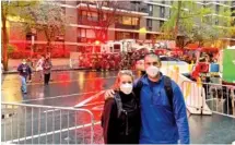  ?? PHOTO COURTESY OF RICHARD BOYD ?? Richard and Autumn Boyd stand in New York City after traveling from Chattanoog­a to be part of the COVID-19 response.