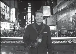  ??  ?? Ryan Seacrest returns as host for Dick Clark’s Primetime New Year’s Rockin’ Eve With Ryan Seacrest
2018. The countdown to the new year begins at 7 p.m. on ABC and continues a tradition Clark began in 1973.