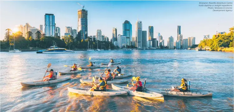  ?? Photo / Brisbane Economic Developmen­t Agency ?? Brisbane's Riverlife Adventure Centre holds daytime or twilight expedition­s.