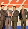  ??  ?? Bronz Award Winner – DHL Keells (Pvt) Ltd. From left: Clifford Rodrigo – Cargo Sales Manager – Srilankan, Siva Ramachandr­an – Chief Commercial Officer - Srilankan, Dimithri Perera – Country Manager – DHL Keells (Pvt) Ltd, hamara Ranasinghe – Head of...