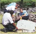  ??  ?? A part of MH370’s wing was found on a beach on the French Indian Ocean island of La Reunion