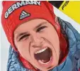  ??  ?? Skispringe­r Andreas Wellinger hatte gleich dreimal Grund zum Jubeln.