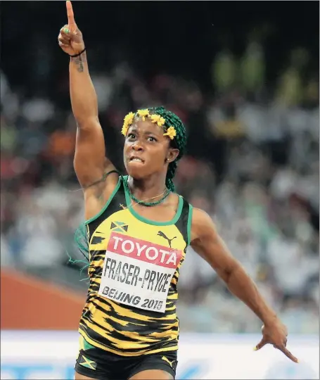  ?? PICTURE: EPA ?? NO1: Shelly-Ann Fraser-Pryce of Jamaica wins the women’s 100m final at the National Stadium, also known as Bird’s Nest, in Beijing, China yesterday.