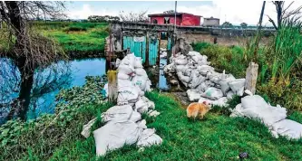  ??  ?? LERMA. Habitantes y Gobierno mantienen vigilancia permanente por el aumento en el caudal del río.