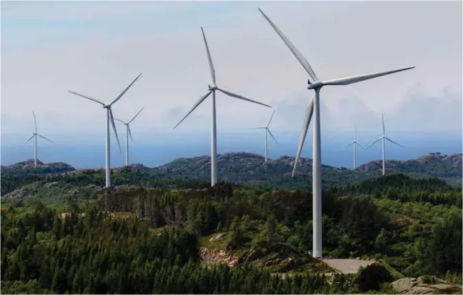  ?? FOTO: TORBJØRN WITZØE ?? Bildet er fra Lista vindkraftv­erk, hvor Fred. Olsen Renewables har bygget 31 vindmøller på Lista.