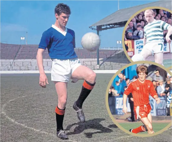  ??  ?? Jim Baxter only appeared inside empty stadiums for photo-calls, but he excited crowds just like Jimmy Johnstone and Gordon Strachan