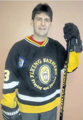  ?? SUBMITTED ?? Father John MacPherson, who played for the Flying Fathers from 1989 to their last game in March 2008, will join a revival of the Flying Fathers Jan. 29 in Ennismore more a fundraisin­g hockey game.