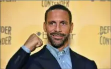  ?? DOMINIC LIPINSKI — PA VIA AP ?? Ex-soccer star Rio Ferdinand poses for the media during a press conference in London on Tuesday.