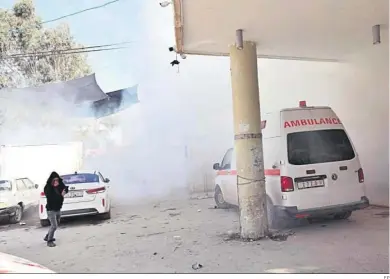  ?? EP ?? Ataques junto a un hospital en Yenin, en Cisjordani­a.