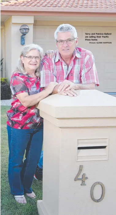  ?? Picture: GLENN HAMPSON ?? Terry and Patricia Ballard are selling their Pacific Pines home.