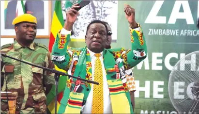  ?? Nduduzo Tshuma in GOROMONZI — Picture: Innocent Makawa ?? President Mnangagwa greets delegates on arrival at the People’s Conference in Goromonzi yesterday.
ZANU-PF