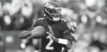  ?? NICK WASS AP ?? With Ravens starting quarterbac­k Lamar Jackson out with a knee injury, Tyler Huntley will start on Sunday night in Cincinnati. ‘No nerves — just more excited to get back out there,’ he said.
