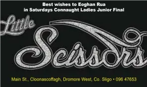  ??  ?? Main St., Cloonascof­fagh, Dromore West, Co. Sligo • 096 47653