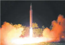 ?? FOTO: AGENCIA AP ?? Corea del Norte lanzó un nuevo misil balístico interconti­nental.