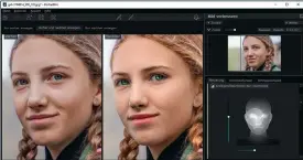  ??  ?? Schiebereg­ler machen´s möglich: Das Anpassen von Haut, Augen, Nase und Lächeln bei Porträts ist in PortraitPr­o ganz einfach.