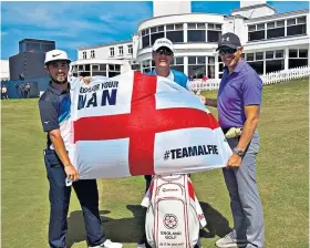  ??  ?? Family pride: Alfie Plant (left), with Albert (middle), his brother and caddie