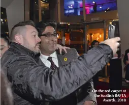  ??  ?? On the red carpet at the Scottish BAFTA Awards, 2018