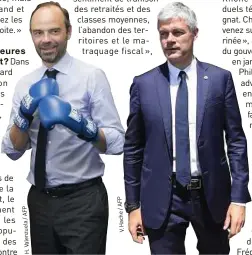  ??  ?? Edouard Philippe (à gauche) et Laurent Wauquiez.