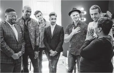  ?? Netfilx ?? Myles Hicks, from left, Karamo Brown, Antoni Porowski, Tan France, Bobby Berk, Jonathan Van Ness and Tammye Hicks are featured in the Netflix series “Queer Eye.”