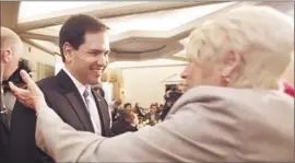  ??  ?? SEN. MARCO RUBIO, Jeb Bush’s fellow Floridian who announced his candidacy Monday, took a shot at older candidates, a field expected to include Bush.