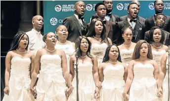  ?? /RAJESH JANTILAL ?? Midlands Ensemble Choir took part in the KZN Old Mutual Regional Choir Festival at the Durban City Hall yesterday.
