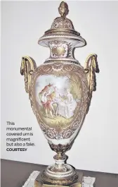  ?? COURTESY ?? This monumental covered urn is magnificen­t but also a fake.