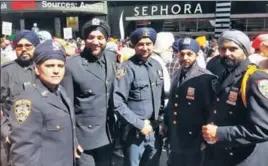  ?? TWITTER ?? Sikh officers of the New York Police Department during the annual Turban Day at Times Square on Saturday.