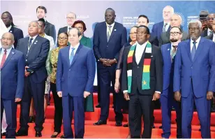  ?? - Picture: Presidenti­al Photograph­er Tawanda Mudimu ?? President Mnangagwa and his Egyptian counterpar­t President Abdel Fattah El-Sisi join other Heads of State and delegates for a group photo at the Af DB annual meetings at the Capital Hall, in Sharm El- Sheikh Resort City, Egypt yesterday.