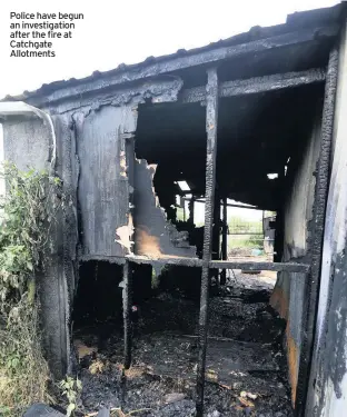  ??  ?? Police have begun an investigat­ion after the fire at Catchgate Allotments