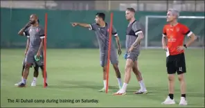  ?? ?? The Al Duhail camp during training on Saturday.