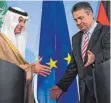  ?? FOTO: DPA ?? Bundesauße­nminister Sigmar Gabriel (SPD) und der saudi-arabische Amtskolleg­e Adel al-Dschubeir in Berlin.