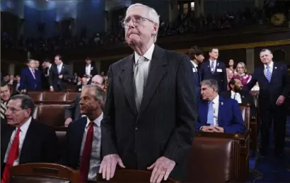  ?? Shawn Thew/Associated Press ?? Mitch McConnell before Joe Biden’s State of the Union address.