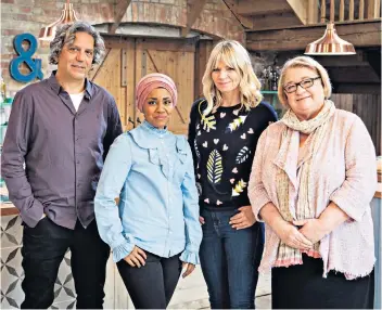  ??  ?? What’s cooking: Giorgio Locatelli, Nadiya Hussain, Zoë Ball and Rosemary Shrager