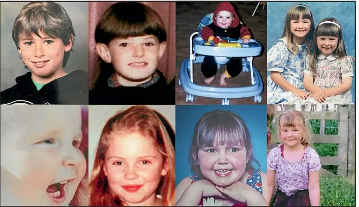  ??  ?? A collage of non-Ma¯ori children killed by caregivers who rarely receive attention in our coverage of child abuse.